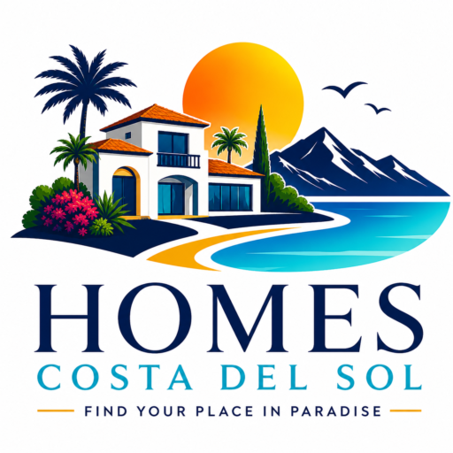 Homes Costa del Sol logo with villa, sea and sun representing property in Spain